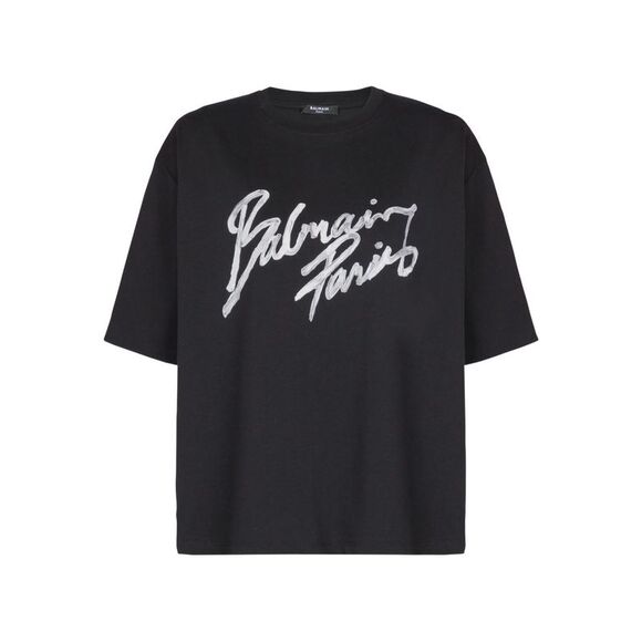 Balmain Women Logo Cotton T-Shirt